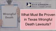 What Must Be Proven in Texas Wrongful Death Lawsuits?