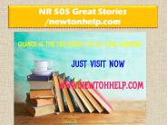 NR 505 Great Stories /newtonhelp.com