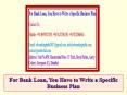 For Bank Loan, You Have to Write a Specific Business Plan PowerPoint PPT Presentation