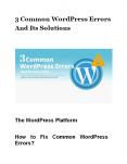 3 Common WordPress Errors And Its Solutions PowerPoint PPT Presentation