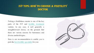 IVF Tips: How to Choose a Fertility Doctor