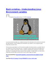 Bash scripting – Understanding Linux Environment variables