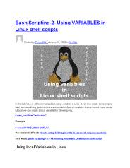 Bash Scripting-2- Using VARIABLES in Linux shell scripts