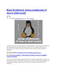 Bash Scripting-4- Using conditionals (if else in shell script)