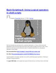 Bash Scripting-6- Using Logical operators in shell scripts
