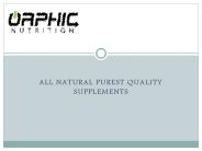 Organic and Natural Health Supplements - Orphic Nutrition