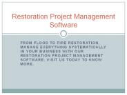 Restoration Project Management Software