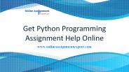 Get Python Programming Assignment Help Online
