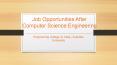 Job Opportunities After Computer Science Engineering - Avantika University PowerPoint PPT Presentation