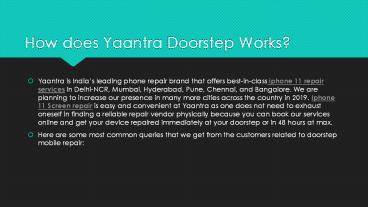 How does Yaantra Doorstep Works?