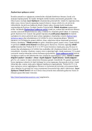 Bayburt lazer epilasyon servisi