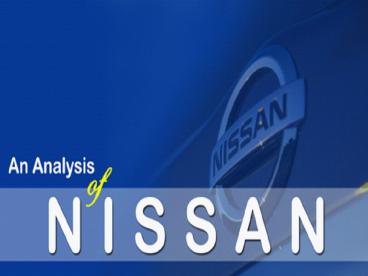 An Analysis of Nissan
