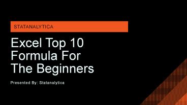 Excel Top 10 formula For The Beginners