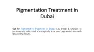 Pigmentation Treatment in Dubai