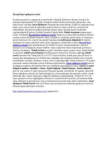 Kocaeli lazer epilasyon servisi