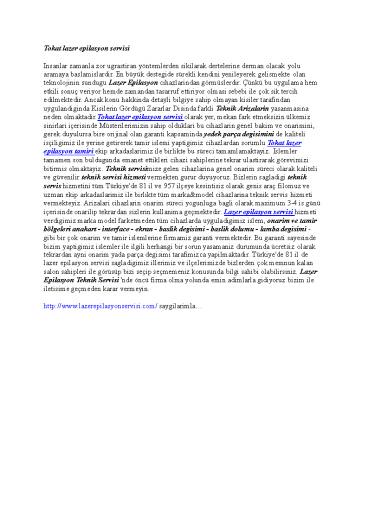 Tokat lazer epilasyon servisi