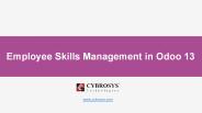 Employee Skills Management in Odoo 13