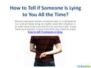 how to tell if someone is lying