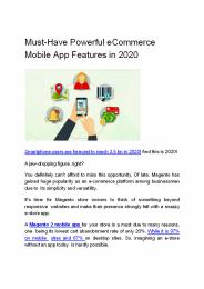 Must-Have Powerful eCommerce Mobile App Features in 2020