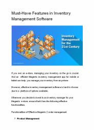 Must-Have Features In Inventory Management Software