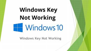 Windows Key Not Working
