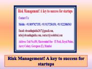 Risk Management! a Key to Success for Startups