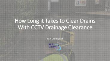 CCTV Drainage Clearance & Repair