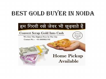 Best Gold Buyer In Noida