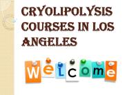 Cryolipolysis Courses In Los Angeles