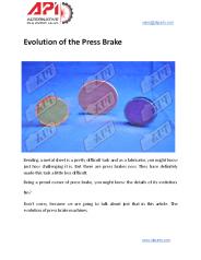 Evolution of the Press Brake