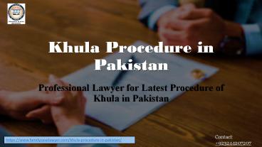 Get Consult For Khula Procedure in Pakistan By Professional Lawyer