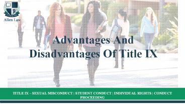 Advantages And Disadvantages Of Title IX