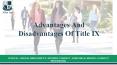 Advantages And Disadvantages Of Title IX PowerPoint PPT Presentation