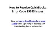 QuickBooks Error 15243 Issues