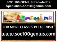 SOC 100 GENIUS Knowledge Specialist--soc100genius.com