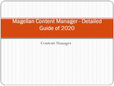 Magellan Update Manager | Content manager for Magellan GPS