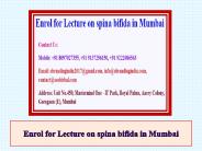 Enrol for Lecture on spina bifida in Mumbai