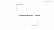 NCERT solutions for class 11 physics