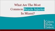 What Are The Most Common Bicycle Injuries In Miami?