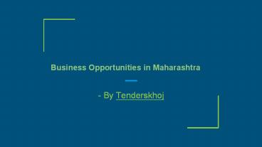 Government Business Opportunity in Maharashtra