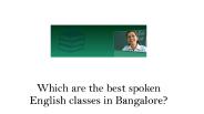 Spoken English Classes in Bangalore