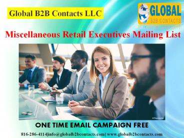 Miscellaneous Retail Executives Mailing List