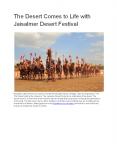The Desert Comes to Life with Jaisalmer Desert Festival PowerPoint PPT Presentation