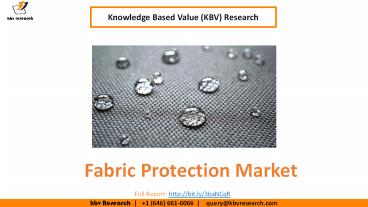 Fabric Protection Market Size- KBV Research