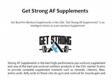 Best Pre Workout Supplement 2019