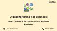 Digital Marketing For Business: How To Build & Develop a New or Existing Business PowerPoint PPT Presentation