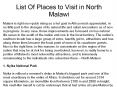List Of Places to Visit in North Malawi PowerPoint PPT Presentation