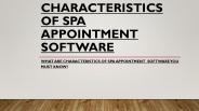 Characteristics Of Spa Appointment  Software