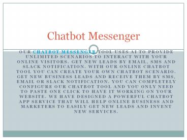 Chatbot Messenger presentation | free to download