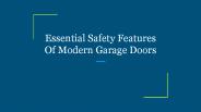 Essential Safety Features Of Modern Garage Doors